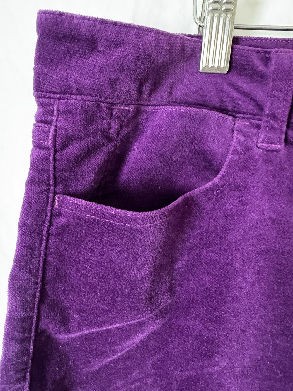 Talbots Velveteen Straight Pants Size 16 Mid Rise Purple Cotton Spandex Stretch